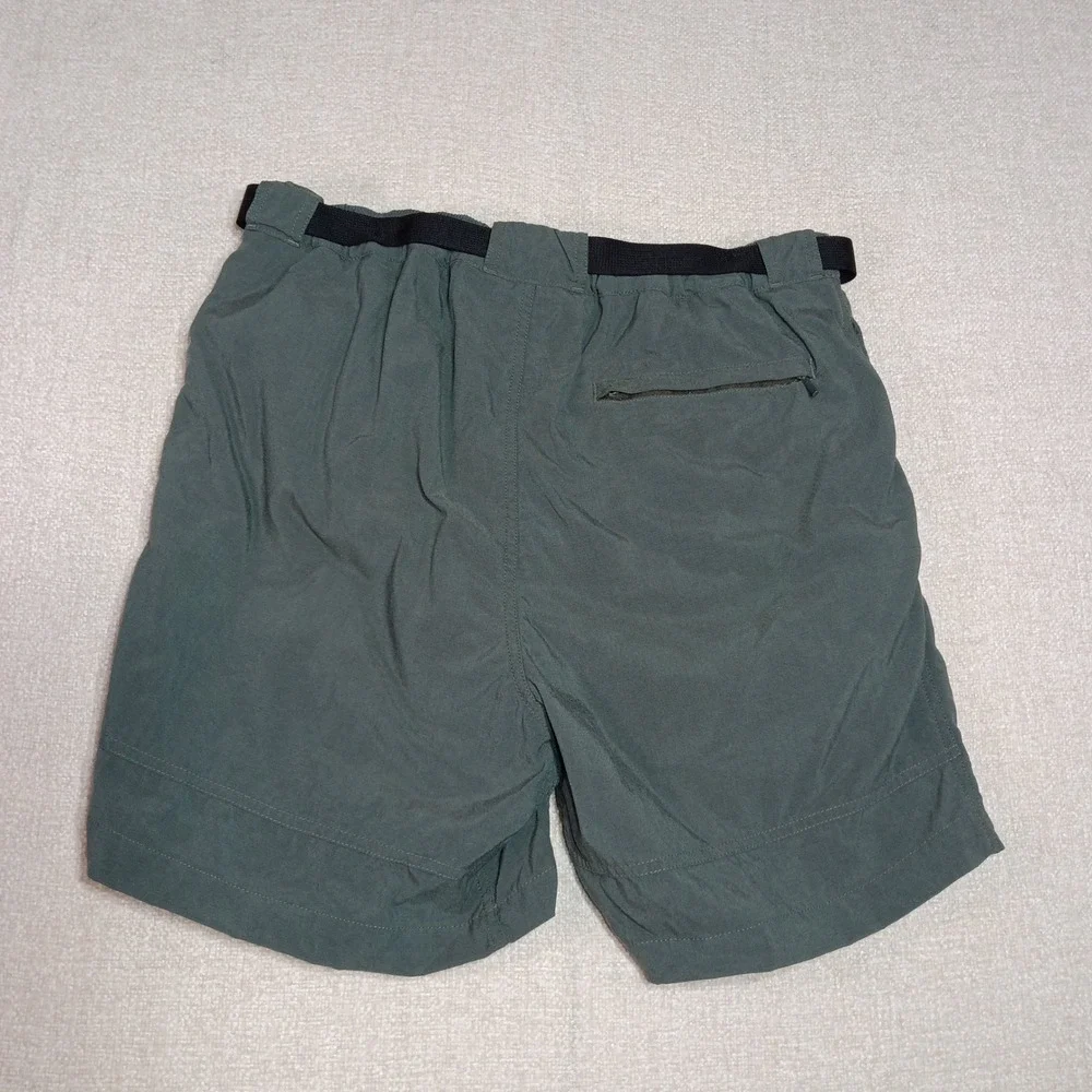 The North Face Men M Hiking Shorts Green Nylon Belted Cargo Pockets Fishing Hike